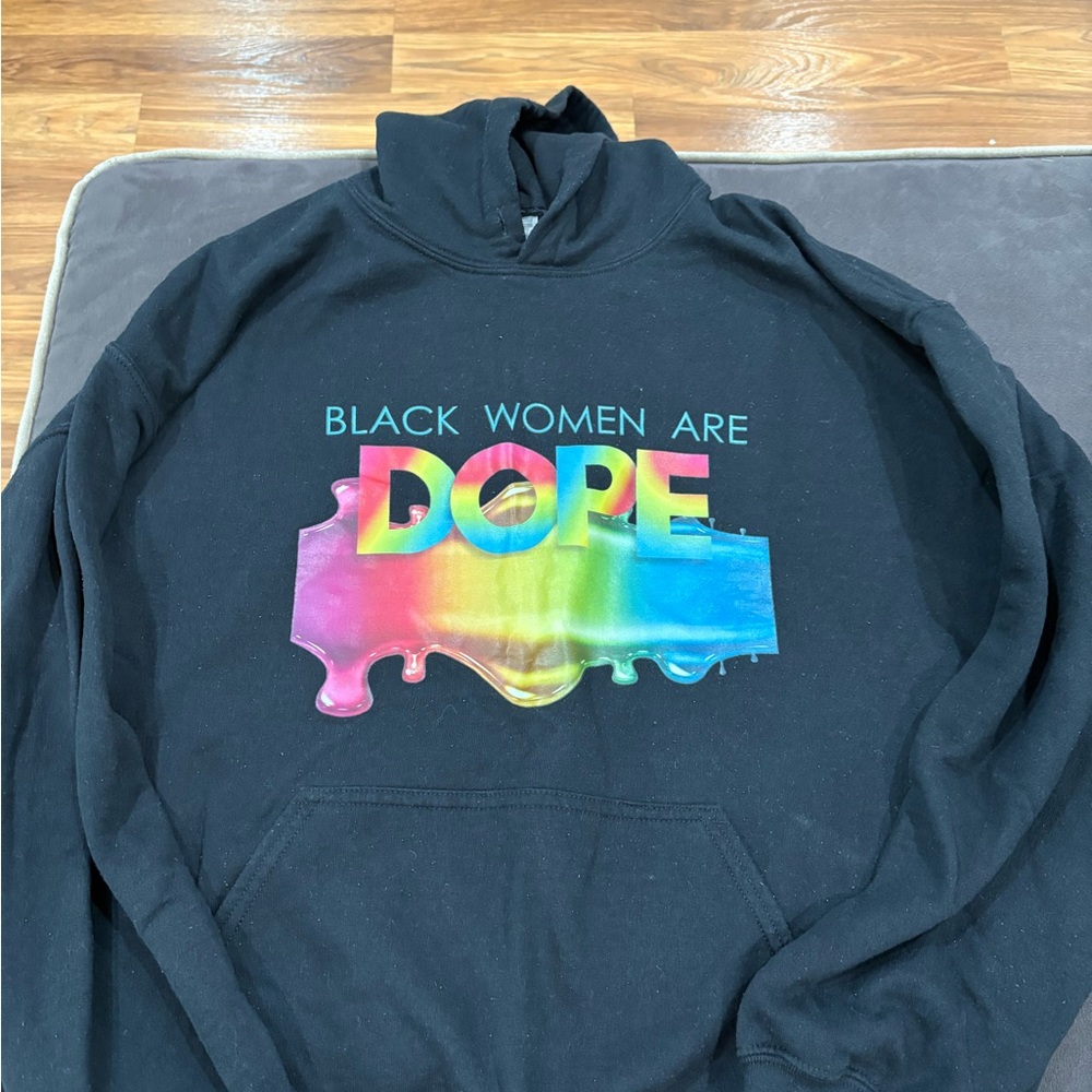 Gildan Black Hoodie with Colorful Graphic
